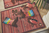 Patterned Hug Rug Red Stripe 2