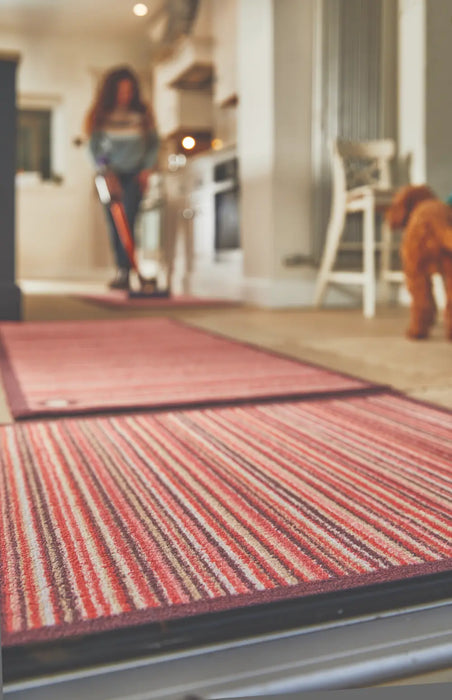 Patterned Hug Rug Red Stripe 2 Runner