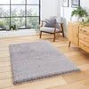 Think Rugs super teddy grey Grey Living Room Shaggy Rug.