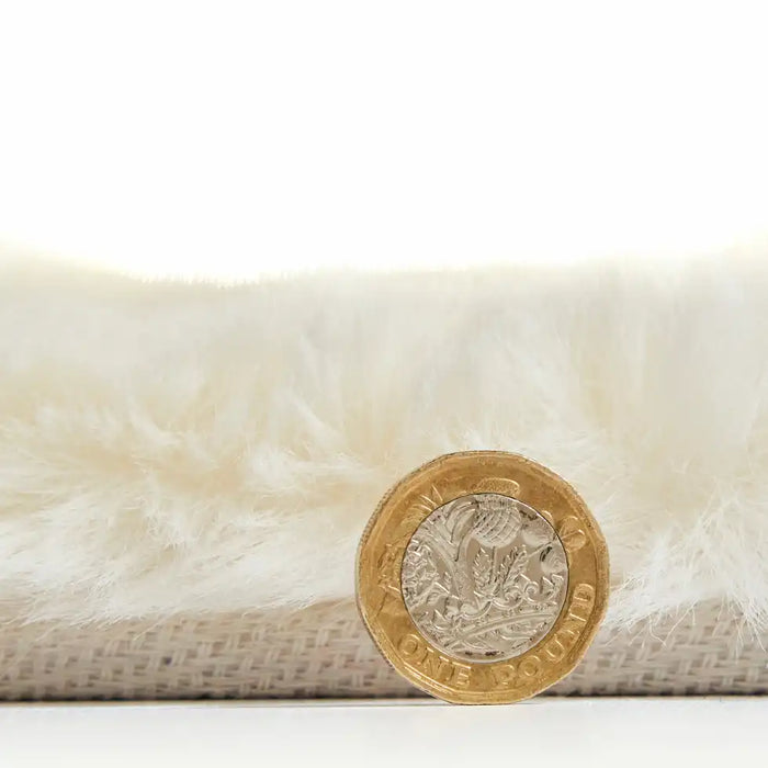 Think Rugs super teddy ivory Ivory Living Room Shaggy Rug.