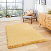 Think Rugs super teddy mustard Yellow Living Room Shaggy Rug.