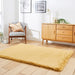 Think Rugs super teddy mustard Yellow Living Room Shaggy Rug.