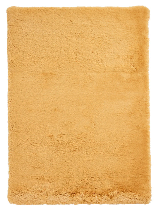 Think Rugs super teddy mustard Yellow Living Room Shaggy Rug.
