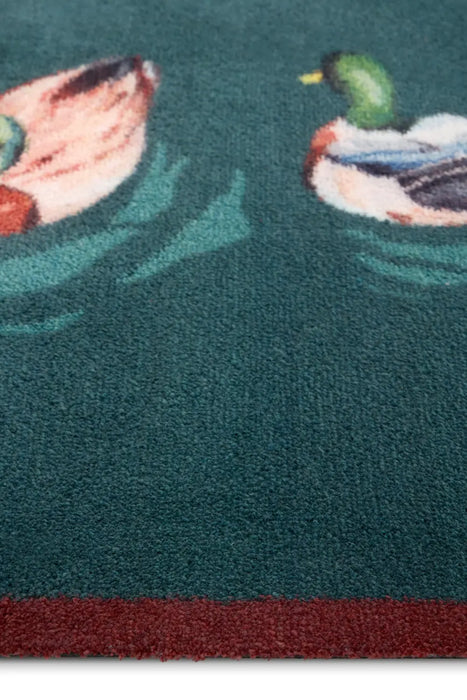 Swimming Ducks Teal Multi