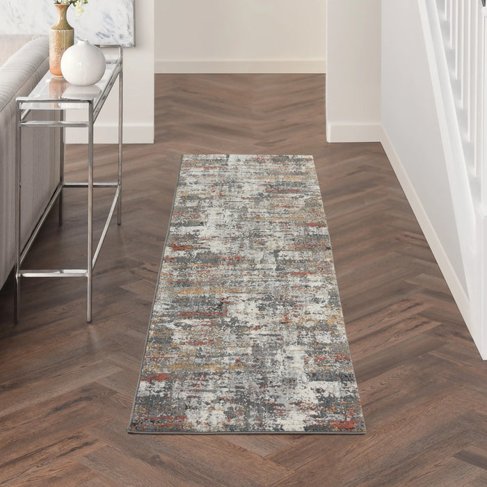 Nourison tangra tnr02 grey multi Grey, Multicoloured Living Room  Rug.