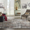 Nourison tangra tnr02 grey multi Grey, Multicoloured Living Room  Rug.