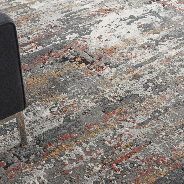 Nourison tangra tnr02 grey multi Grey, Multicoloured Living Room  Rug.