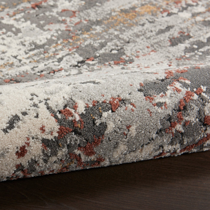 Nourison tangra tnr02 grey multi Grey, Multicoloured Living Room  Rug.