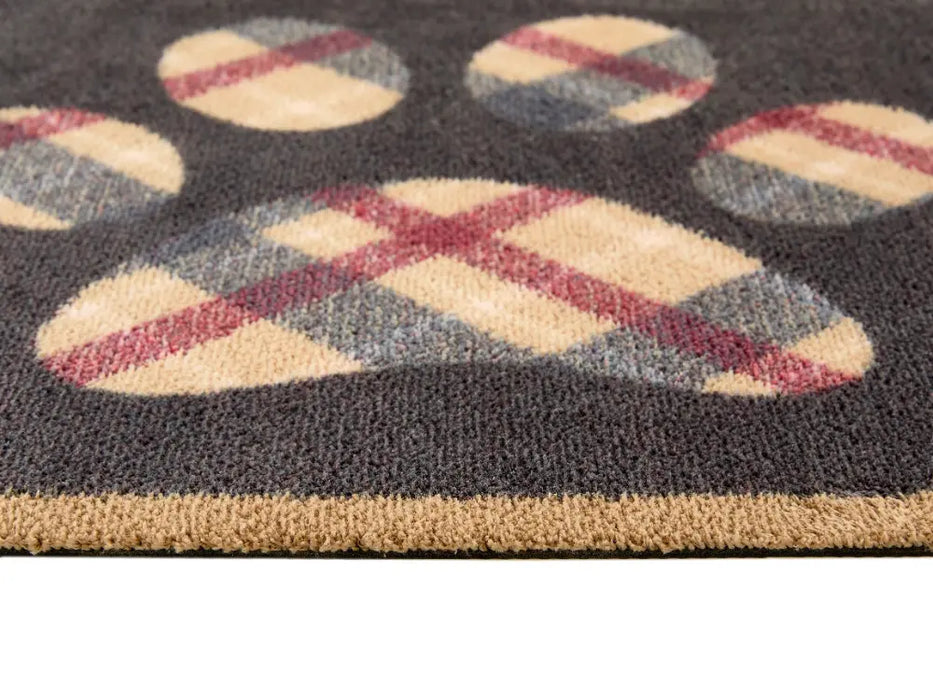 Hug Rug Multi Hug Rug Washable Tartan Paw Multi Navy Rug — RugsDirect Online