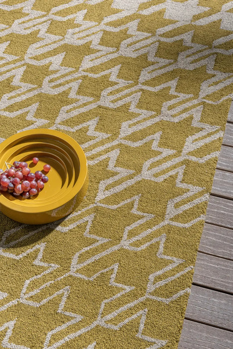In-Outdoor Ted Baker Houndstooth Mustard outdoor 455706 Rug