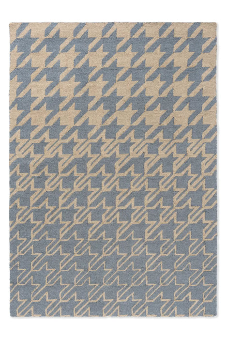 In-Outdoor Ted Baker Houndstooth Washed Blue outdoor 455708 Rug