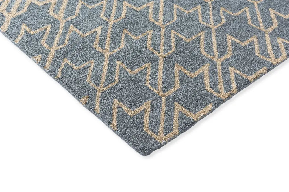 In-Outdoor Ted Baker Houndstooth Washed Blue outdoor 455708 Rug