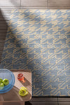 In-Outdoor Ted Baker Houndstooth Washed Blue outdoor 455708 Rug