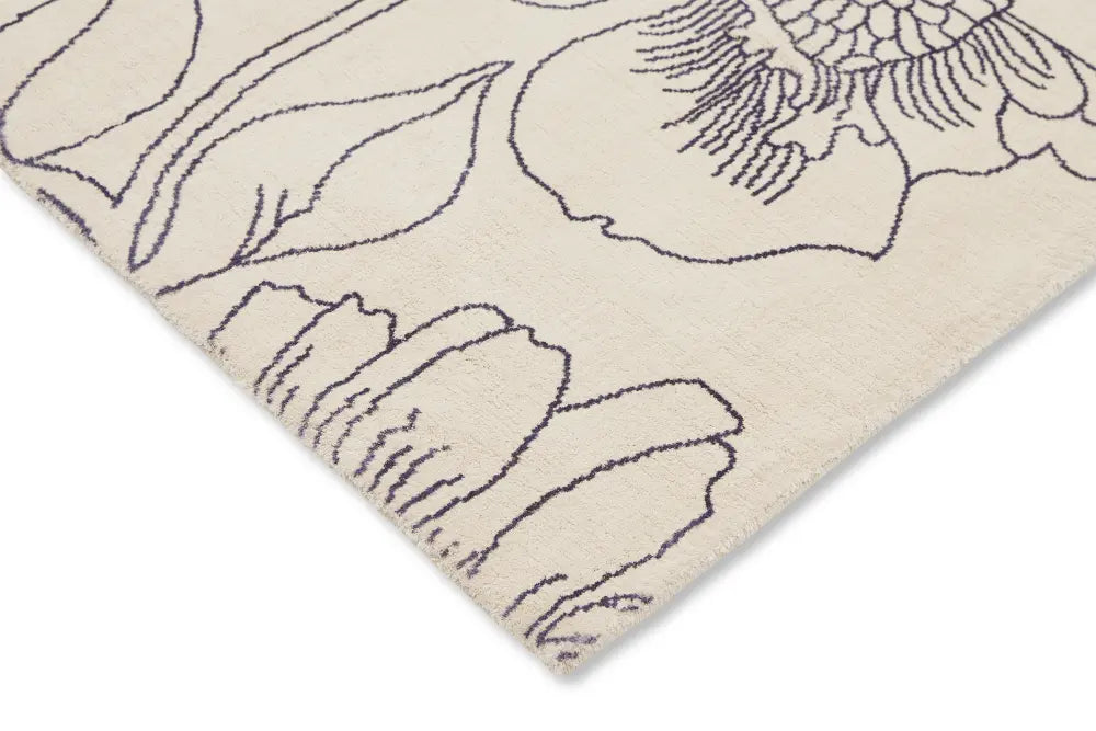 Linear Floral Ted Baker Blue 162508 Rug