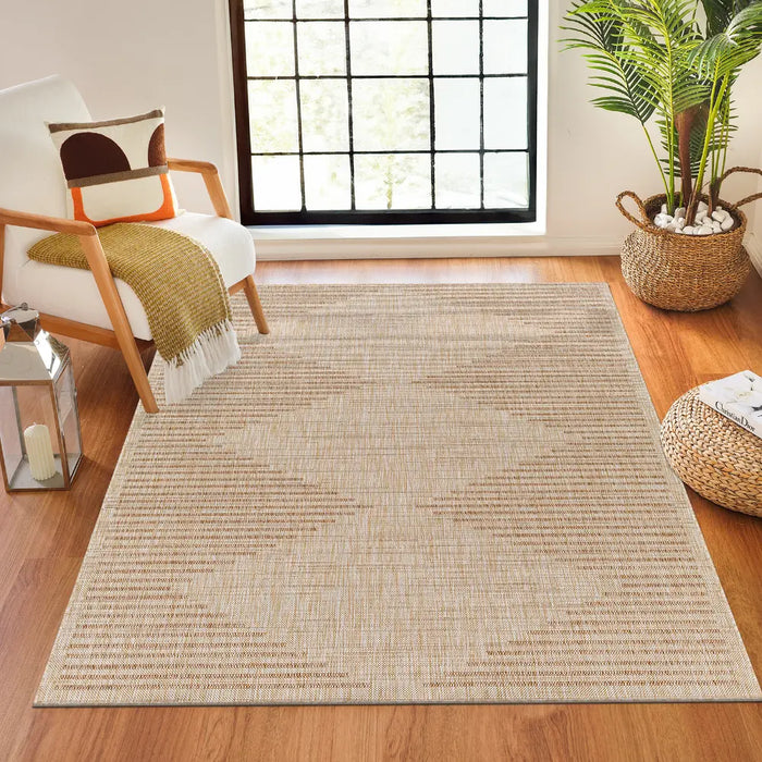 LIGAIA In- & Outdoor Global Jute-Look Brown Rug