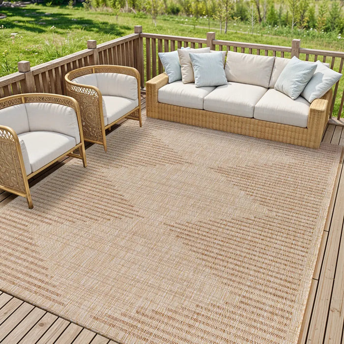 LIGAIA In- & Outdoor Global Jute-Look Brown Rug