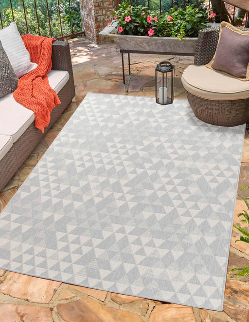Serdim Rugs sky outdoor triangle silver Grey Living Room Floral Rug.