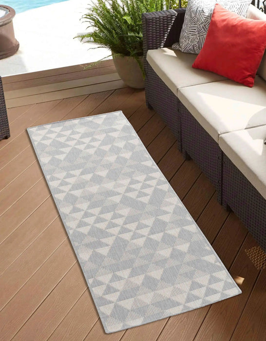 Serdim Rugs sky outdoor triangle silver Grey Living Room Floral Rug.