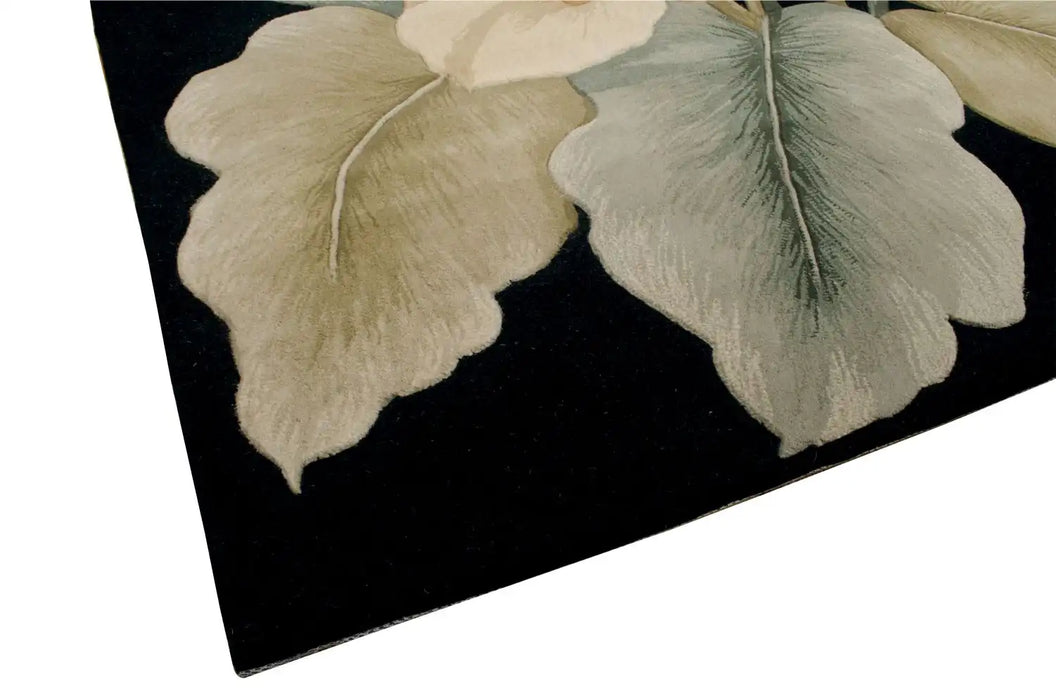 Nourison tropics nourison ts08 black Black Living Room Wool Rug.