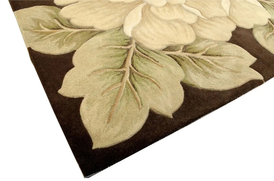 Nourison tropics nourison ts09 brown Brown Living Room Wool Rug.