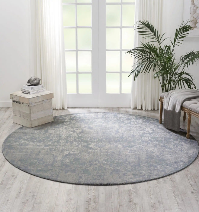 Nourison twilight nourison twi05 slate Blue, Grey Living Room Wool Rug.
