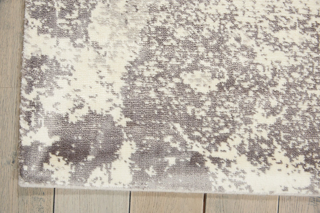 Nourison twilight nourison twi06 bone Grey, Multicoloured Living Room Wool Rug.
