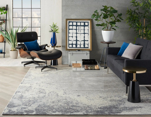 Nourison twilight nourison twi06 bone Grey, Multicoloured Living Room Wool Rug.