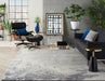 Nourison twilight nourison twi06 bone Grey, Multicoloured Living Room Wool Rug.