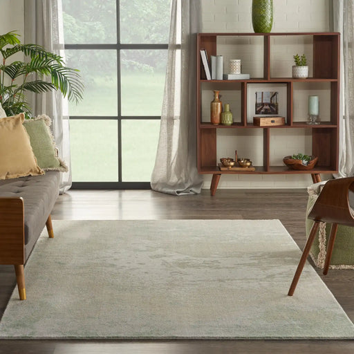 Nourison twilight nourison twi06 ivory navy Green, Ivory Living Room Wool Rug.