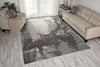 Nourison twilight nourison twi07 sea mist Green, Black Living Room Wool Rug.