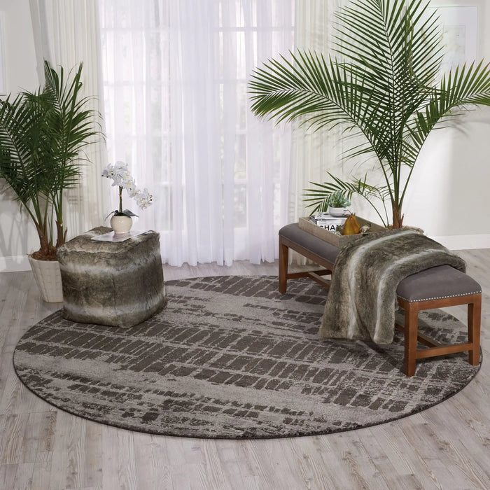 Nourison twilight nourison twi10 hazel Brown Living Room Wool Rug.