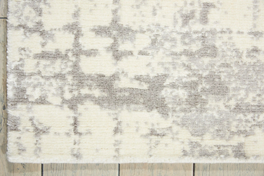 Nourison twilight nourison twi10 ivory Grey, Beige Living Room Wool Rug.