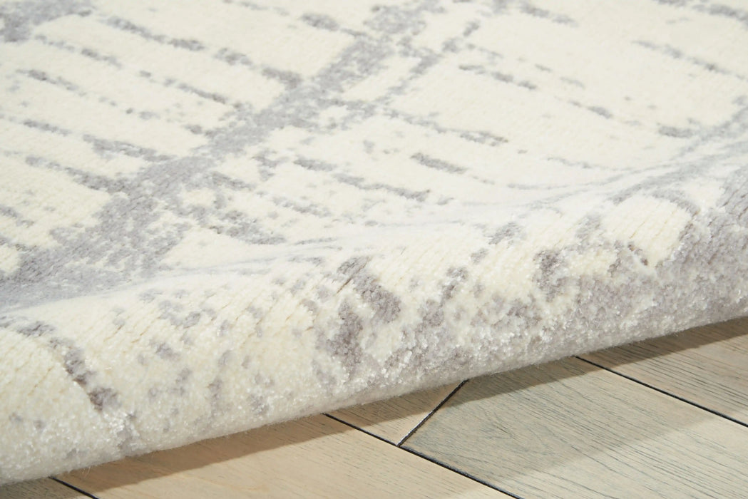 Nourison twilight nourison twi10 ivory Grey, Beige Living Room Wool Rug.