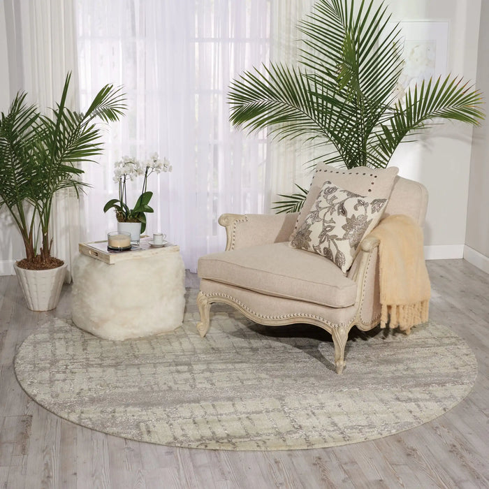 Nourison twilight nourison twi10 ivory Grey, Beige Living Room Wool Rug.