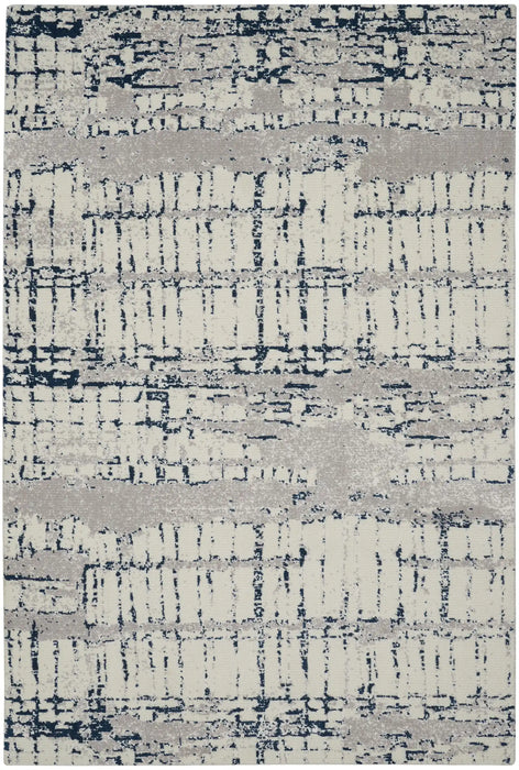 Nourison twilight nourison twi10 ivory navy Blue, Ivory, Navy Living Room Wool Rug.