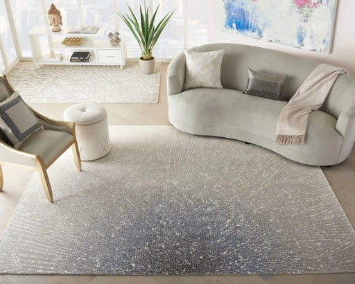 Nourison twilight nourison twi12 ivory grey Grey, Beige Living Room Wool Rug.