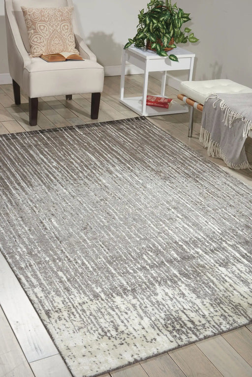 Nourison twilight nourison twi14 smoke Grey, Beige, Multicoloured Living Room Wool Rug.