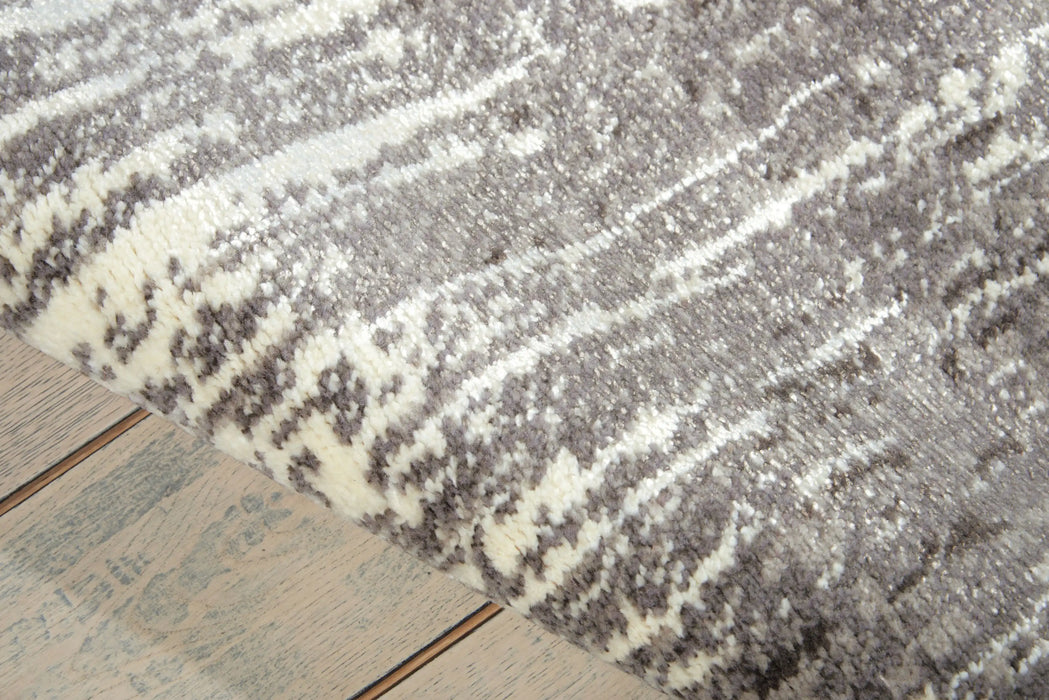 Nourison twilight nourison twi14 smoke Grey, Beige, Multicoloured Living Room Wool Rug.