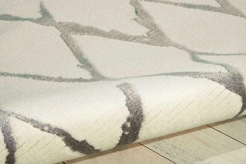 Nourison twilight nourison twi15 ivory grey Beige Living Room Wool Rug.