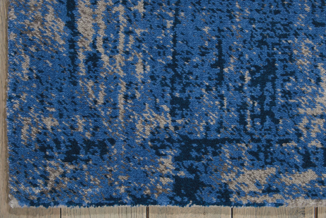 Nourison twilight nourison twi19 multi Blue, Multicoloured Living Room Wool Rug.