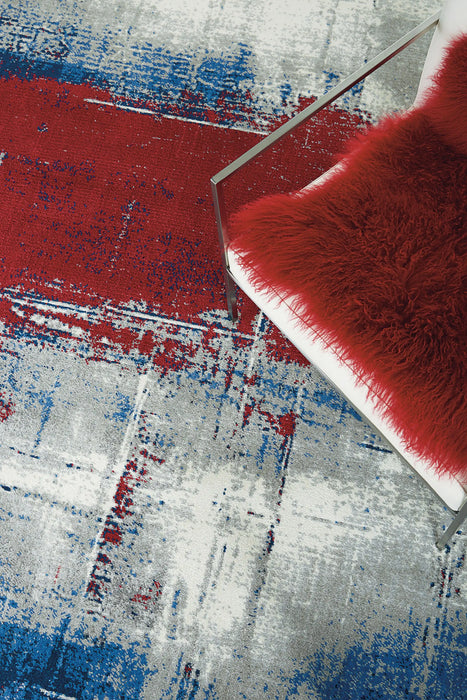 Nourison twilight nourison twi19 multi Blue, Multicoloured Living Room Wool Rug.