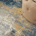 Nourison twilight nourison twi22 navy gold Yellow, Ivory, Navy Living Room Wool Rug.