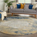 Nourison twilight nourison twi22 navy gold Yellow, Ivory, Navy Living Room Wool Rug.