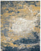Nourison twilight nourison twi22 navy gold Yellow, Ivory, Navy Living Room Wool Rug.