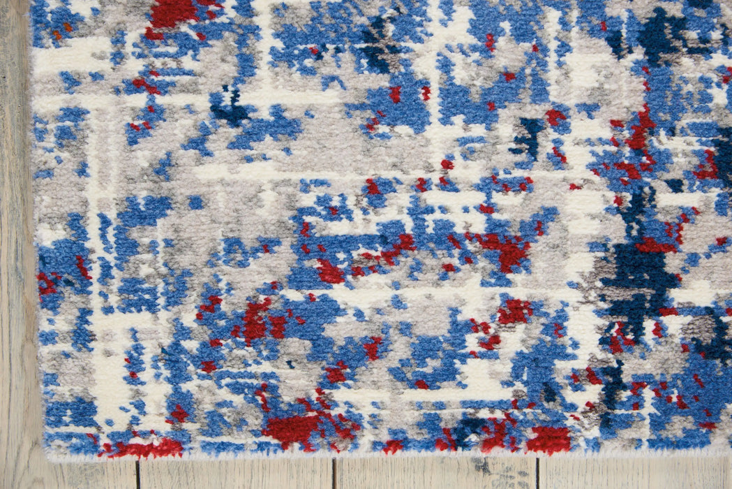 Nourison twilight nourison twi25 red blue Blue, Multicoloured, Red Living Room Wool Rug.