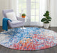 Nourison twilight nourison twi25 red blue Blue, Multicoloured, Red Living Room Wool Rug.