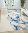 Nourison twilight nourison twi27 ivory blue Blue, Beige, Multicoloured Living Room Wool Rug.