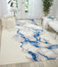 Nourison twilight nourison twi27 ivory blue Blue, Beige, Multicoloured Living Room Wool Rug.
