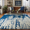 Nourison twilight nourison twi29 ivory blue Blue, Beige, Multicoloured Living Room Wool Rug.