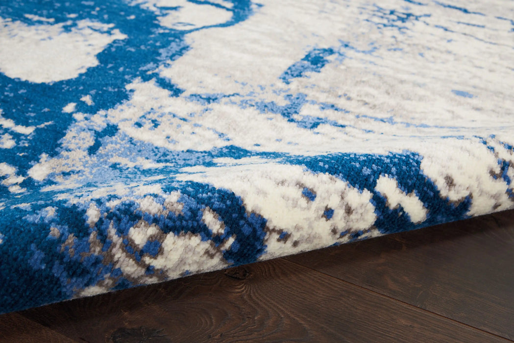 Nourison twilight nourison twi29 ivory blue Blue, Beige, Multicoloured Living Room Wool Rug.